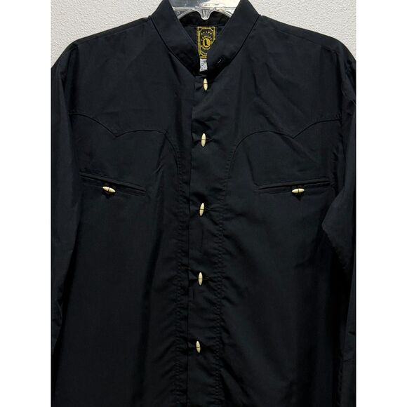 Camisas Other - Camisas Bon Chuy Mens Black Decorate Buttons Down Shirt Size 38